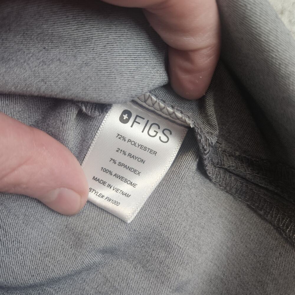 FIGS Scrub Set Women L Gray Catarina Top EUC Livingston Pants NWT Medical Vet - Picture 5 of 16